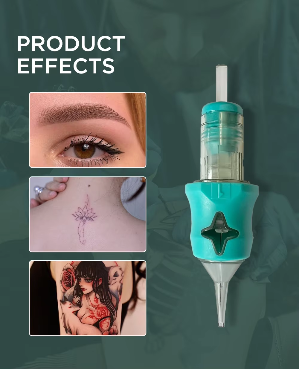 Neccih Quad Star Tattoo Needle Cartridge – Blue Silicone Grip