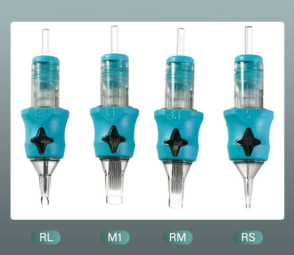 Neccih Quad Star Tattoo Needle Cartridge – Blue Silicone Grip