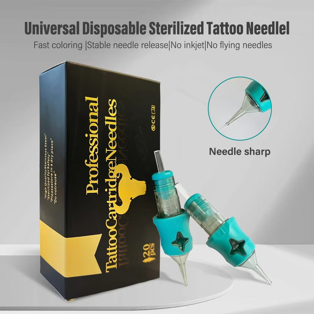 Neccih Quad Star Tattoo Needle Cartridge – Blue Silicone Grip