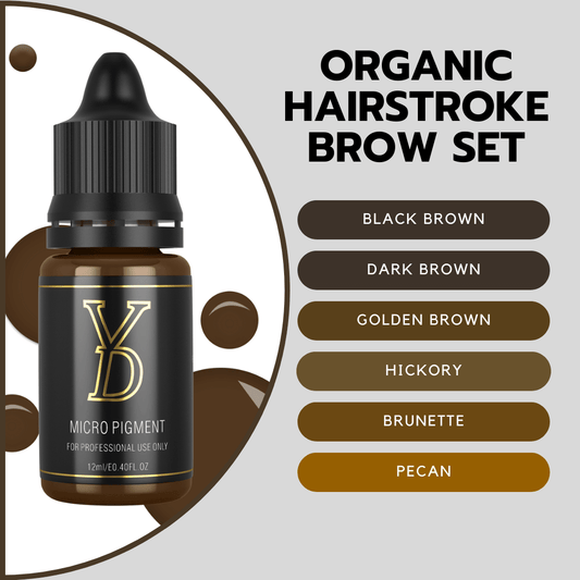 Premium Organic Liquid Pigment Set for Hairstroke Brows – 6 Universal Shades - Free Shipping