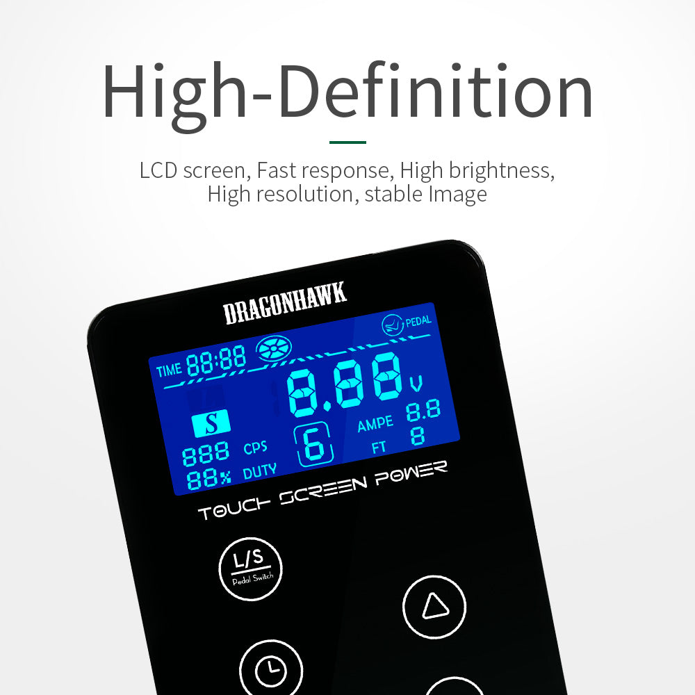 DragonHawk Mast Touch Screen Digital LCD Tattoo Power Supply