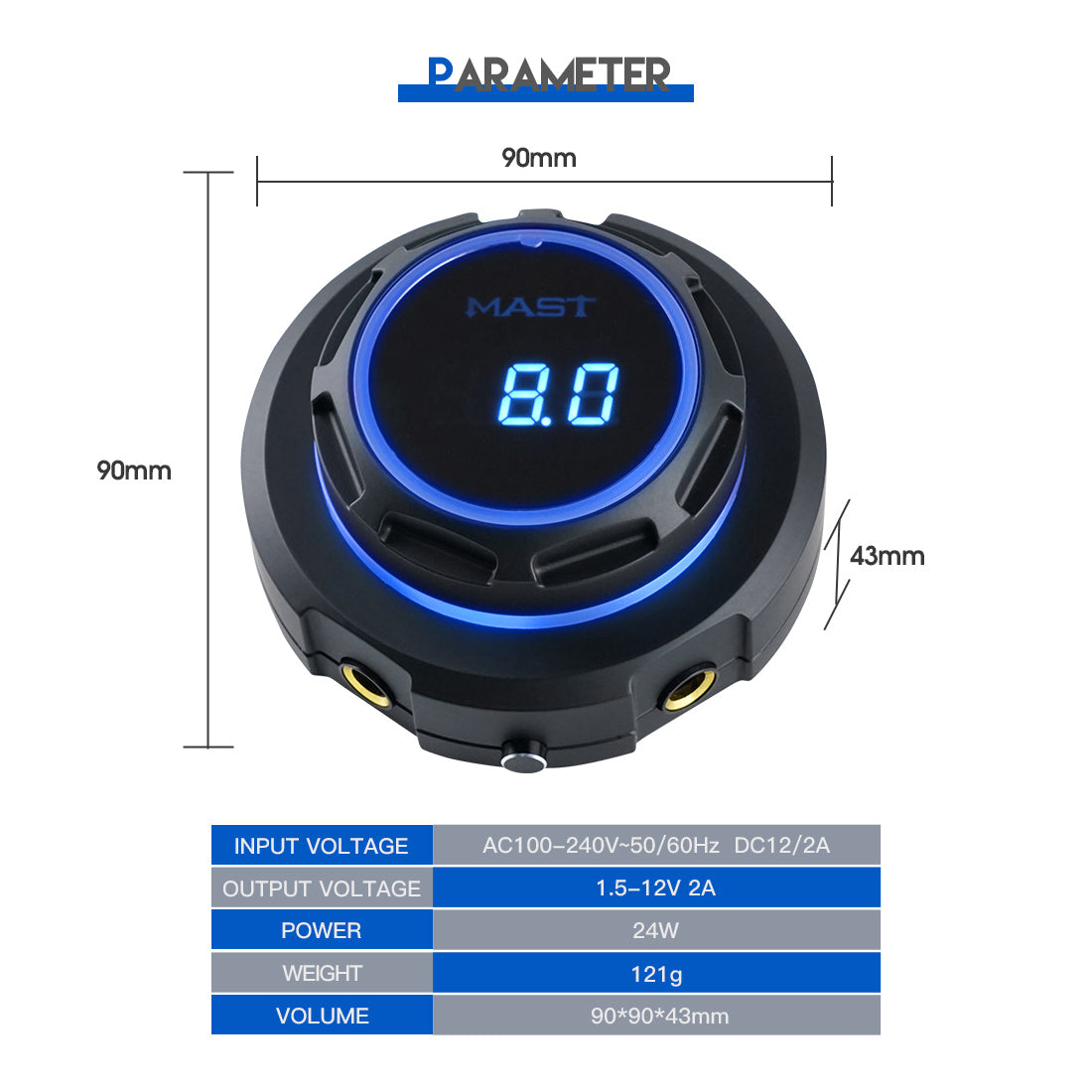 Mast Halo Power Supply Dual Mode Start-Up for PMU Tattoo Machines