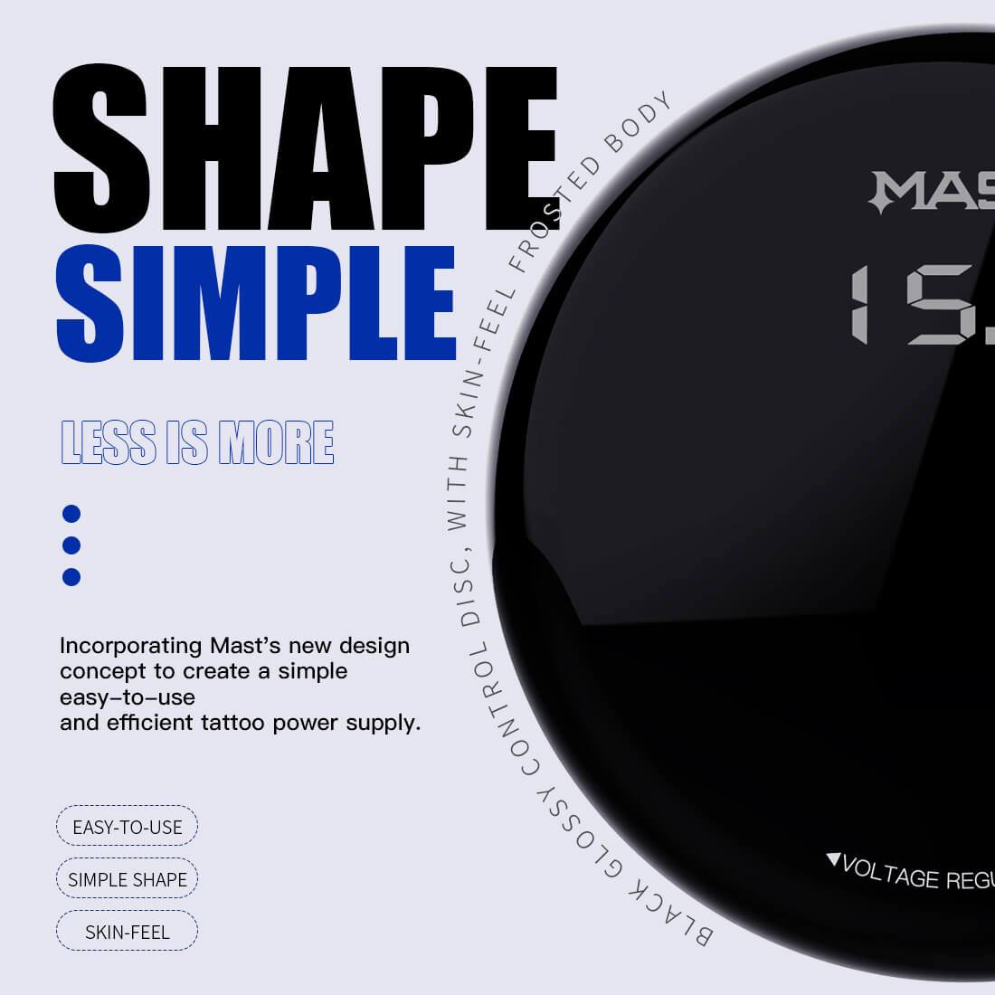Mast Circle Tattoo-Netzteil OLED Einfache Stromversorgung für Tattoomaschinen