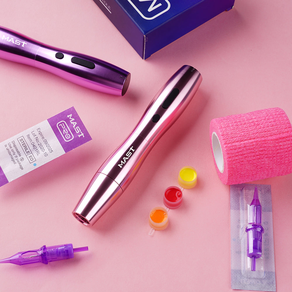 Mast P20 Kabelloses Tattoomaschinen-Set, professionelles Bundle mit Tinte