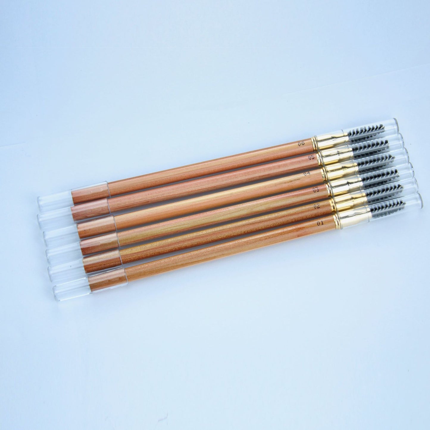 Premium Wooden Dual-Head Brow Pencil with Spoolie – Hard Core Chisel Tip for Precise PMU & Microblading Design