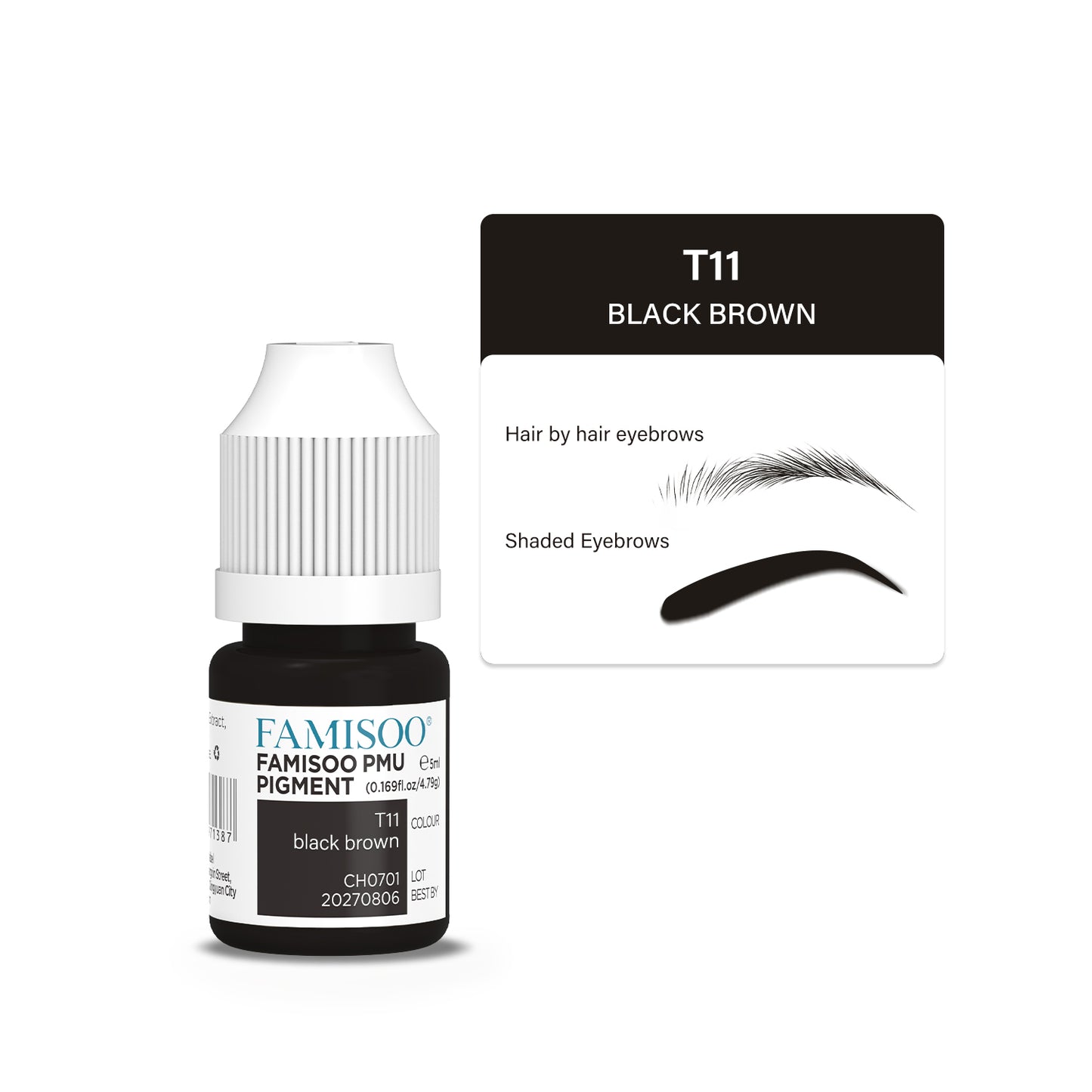 FAMISOO 5ML PMU Eyebrow Pigments – Professional Brow Tattoo & Correction Inks