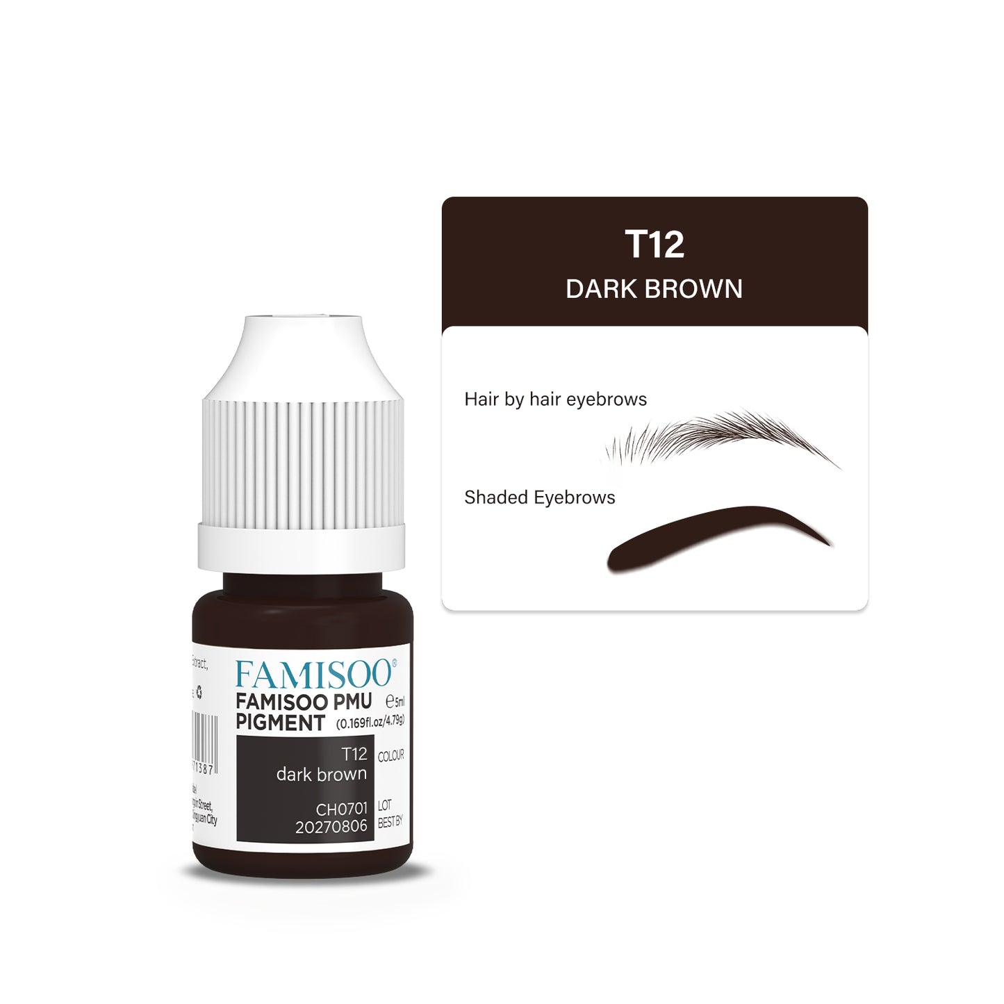 FAMISOO 5ML PMU Eyebrow Pigments – Professional Brow Tattoo & Correction Inks