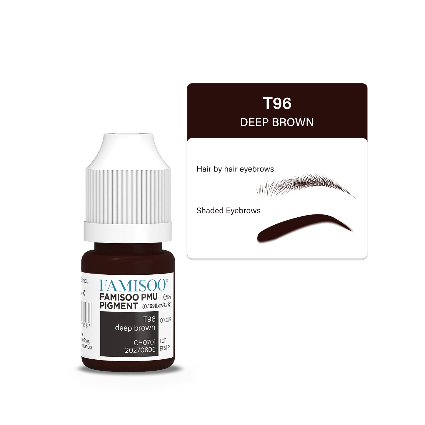 FAMISOO 5ML PMU Eyebrow Pigments – Professional Brow Tattoo & Correction Inks