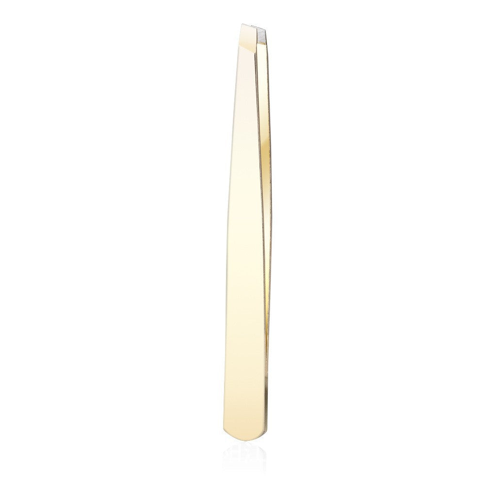 Precision Stainless Steel Slanted Tweezers for Eyebrows & Grooming
