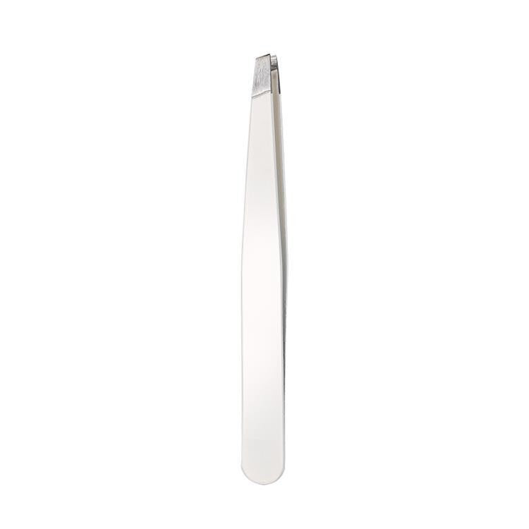 Precision Stainless Steel Slanted Tweezers for Eyebrows & Grooming