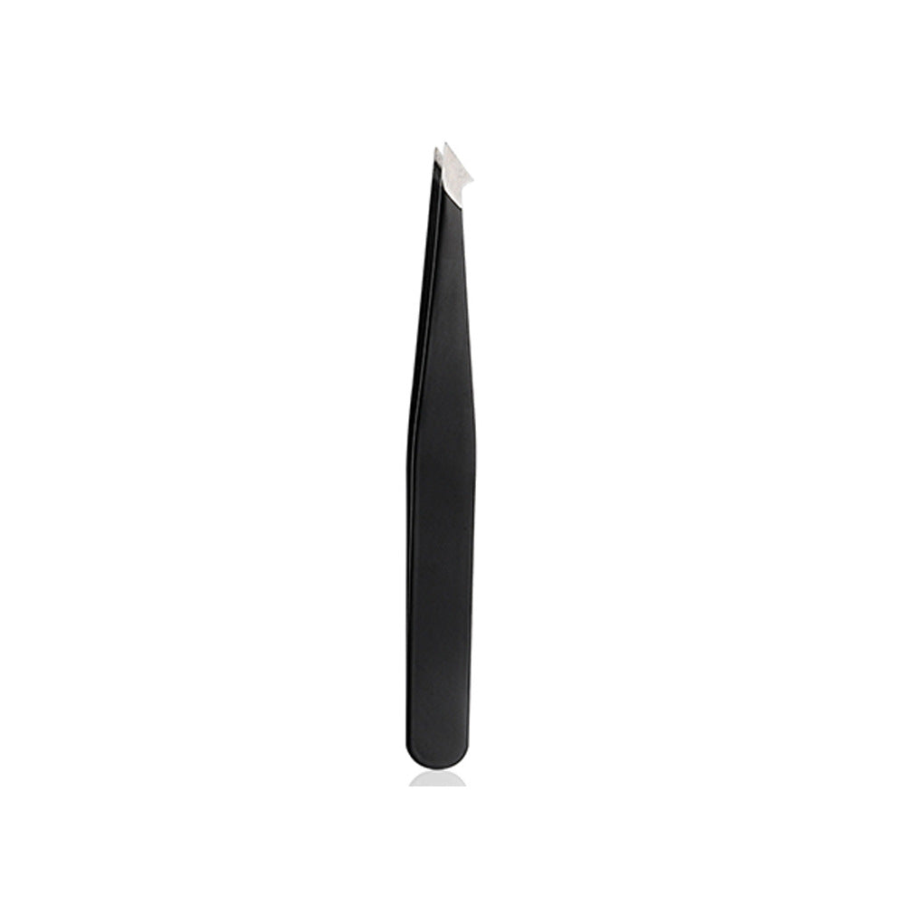 Precision Stainless Steel Slanted Tweezers for Eyebrows & Grooming