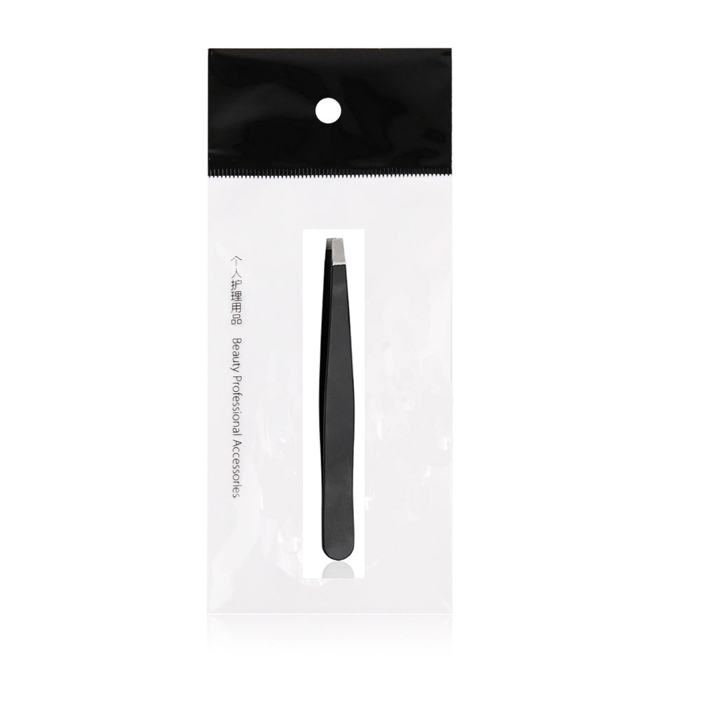 Precision Stainless Steel Slanted Tweezers for Eyebrows & Grooming