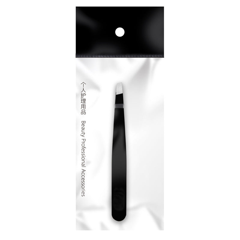 Precision Stainless Steel Slanted Tweezers for Eyebrows & Grooming