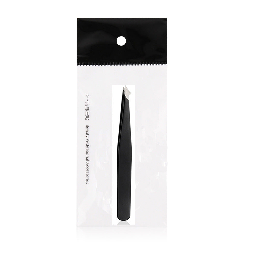 Precision Stainless Steel Slanted Tweezers for Eyebrows & Grooming