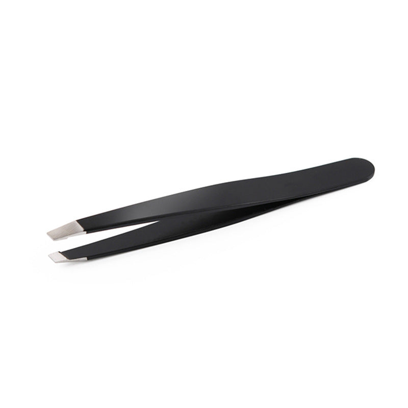 Precision Stainless Steel Slanted Tweezers for Eyebrows & Grooming