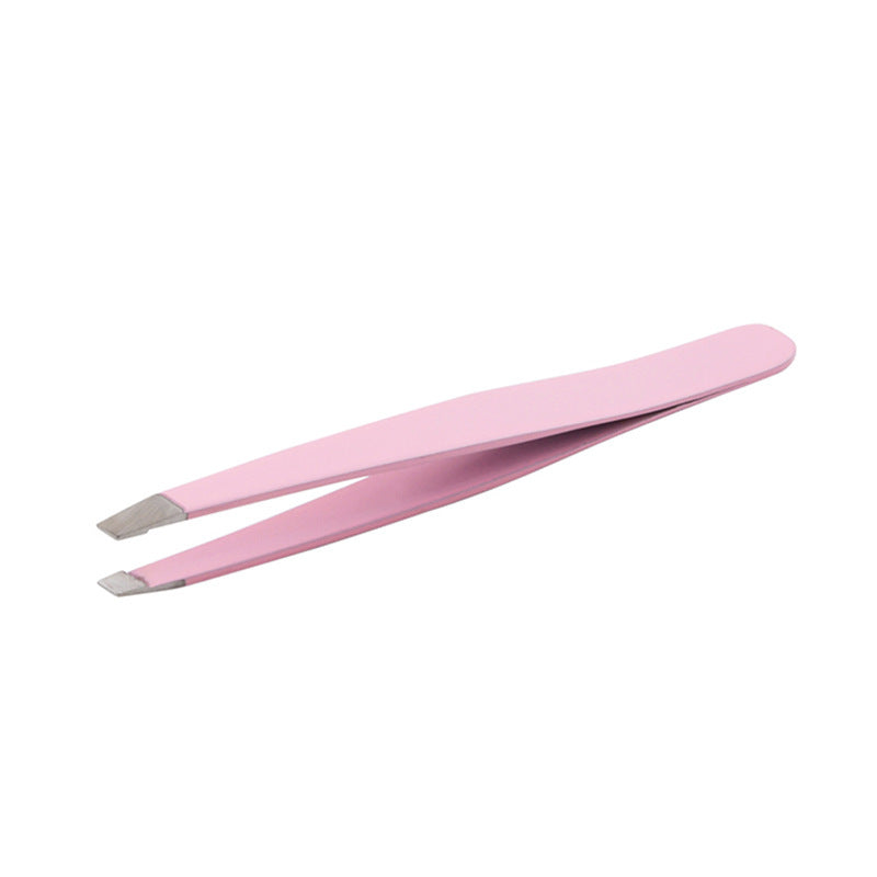Precision Stainless Steel Slanted Tweezers for Eyebrows & Grooming