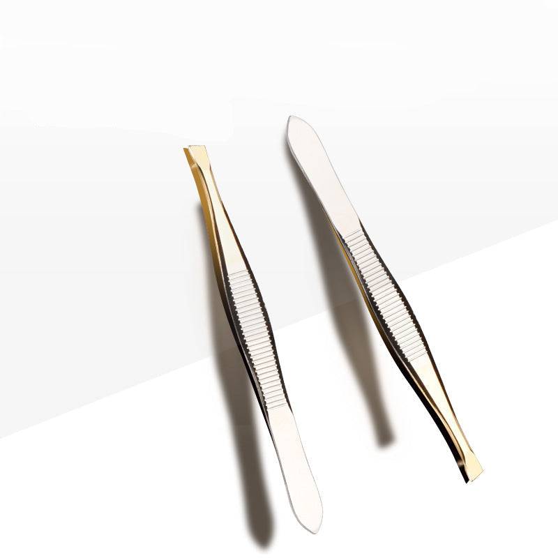 Premium Stainless Steel Slant Tip Tweezers for Precision Grooming