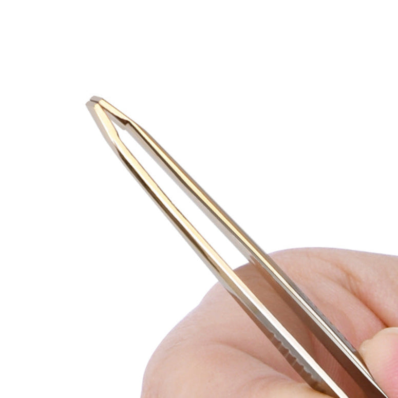 Premium Stainless Steel Slant Tip Tweezers for Precision Grooming