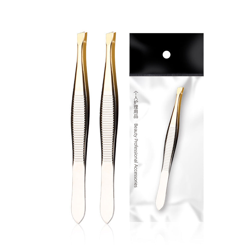 Premium Stainless Steel Slant Tip Tweezers for Precision Grooming