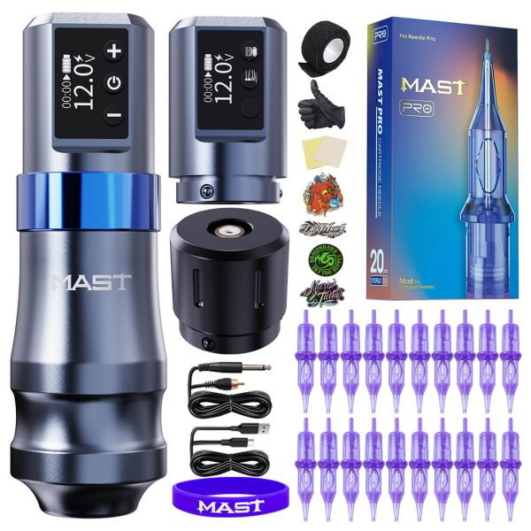 Mast Mini Wireless Tattoo Machine Professional Bundle - Free Shipping