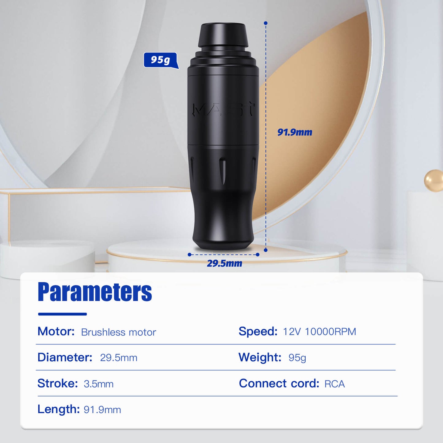 Dragonhawk Mast Sensor 2 Wireless Tattoo Machine 3.5MM Stroke Advanced Bundle