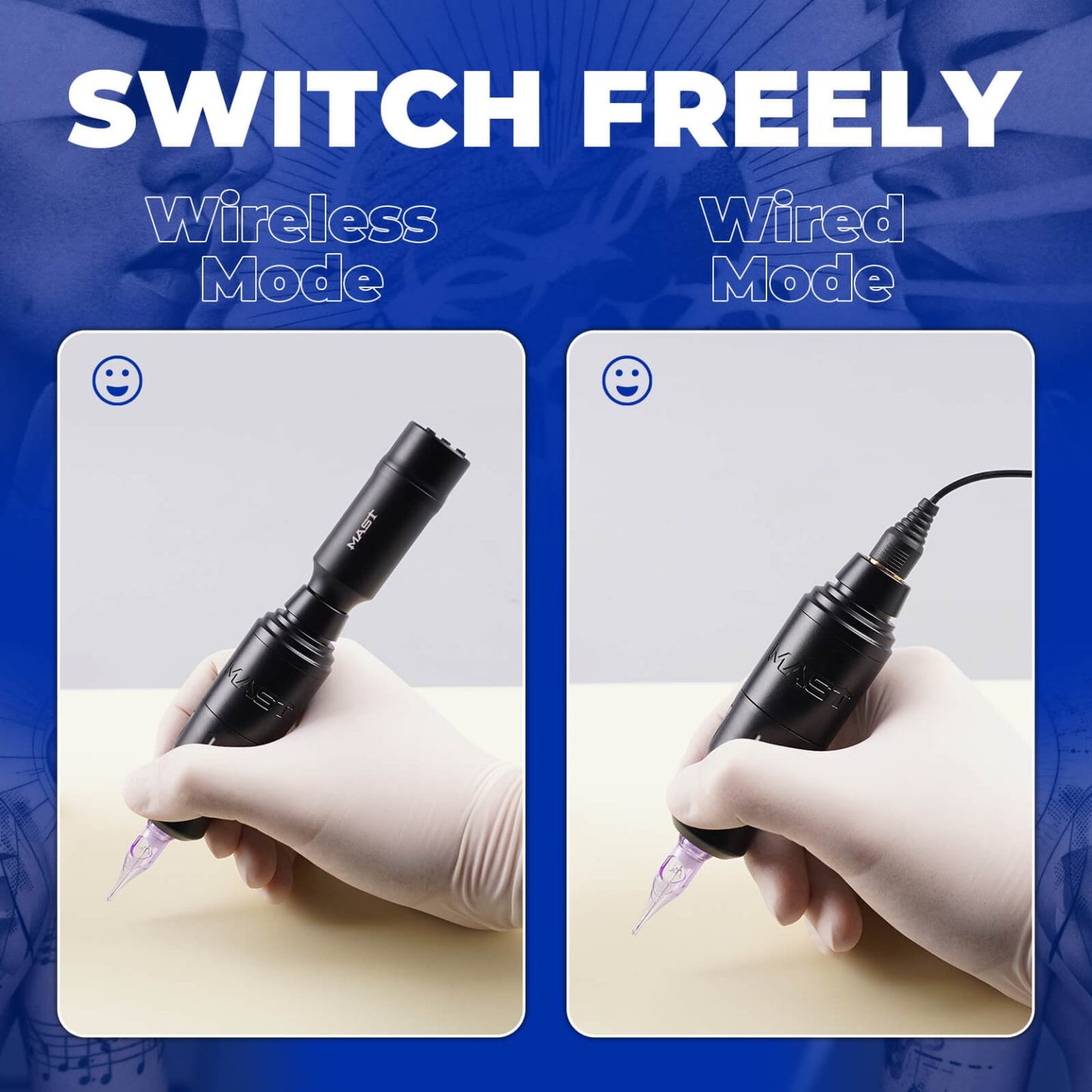 Dragonhawk Mast Sensor 2 Wireless Tattoo Machine 3.5MM Stroke Advanced Bundle