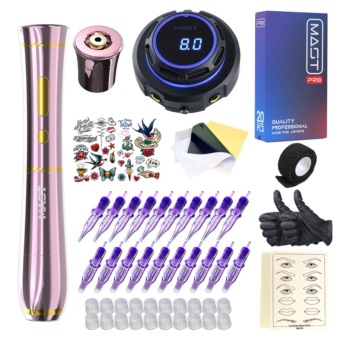 Mast P40 Wireless Tattoo Kit PMU Machine Professional Bundle - Free Shipping