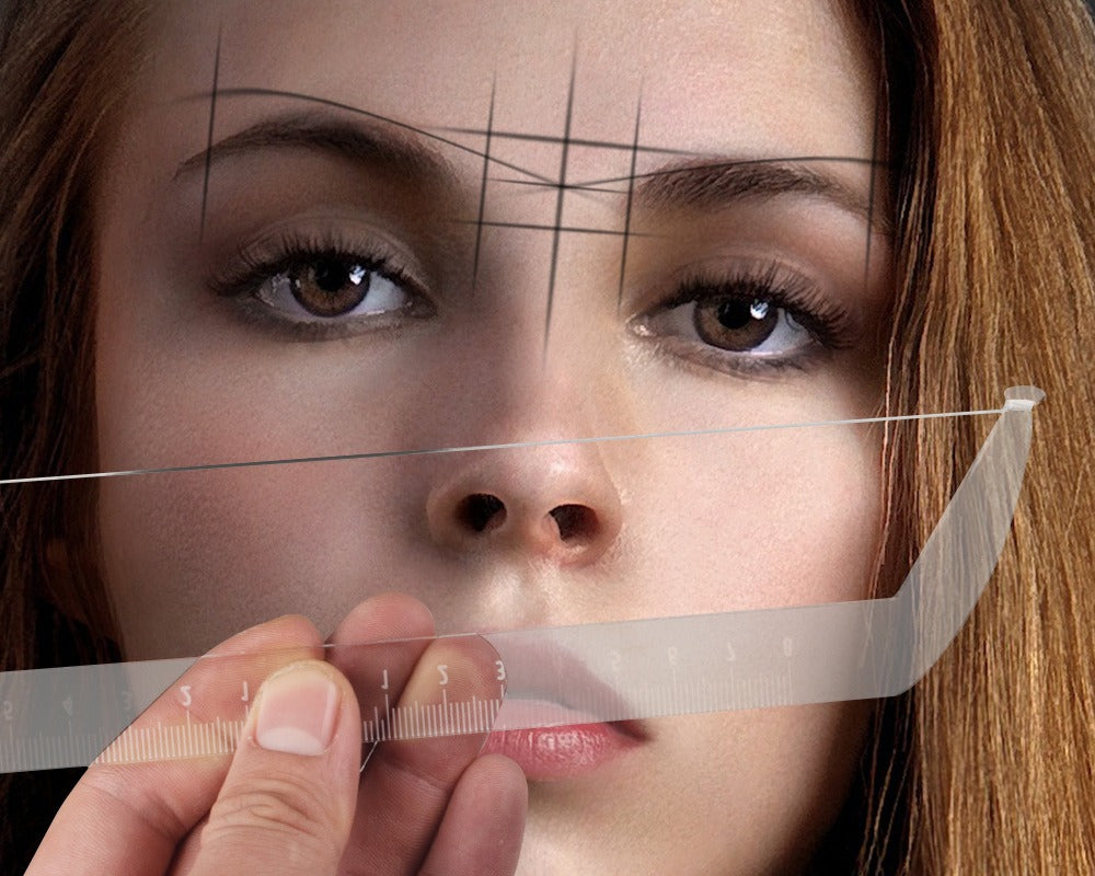 Transparent Acrylic Eyebrow Level Ruler Kit – Professional Symmetry Mapping Tool for PMU Artists