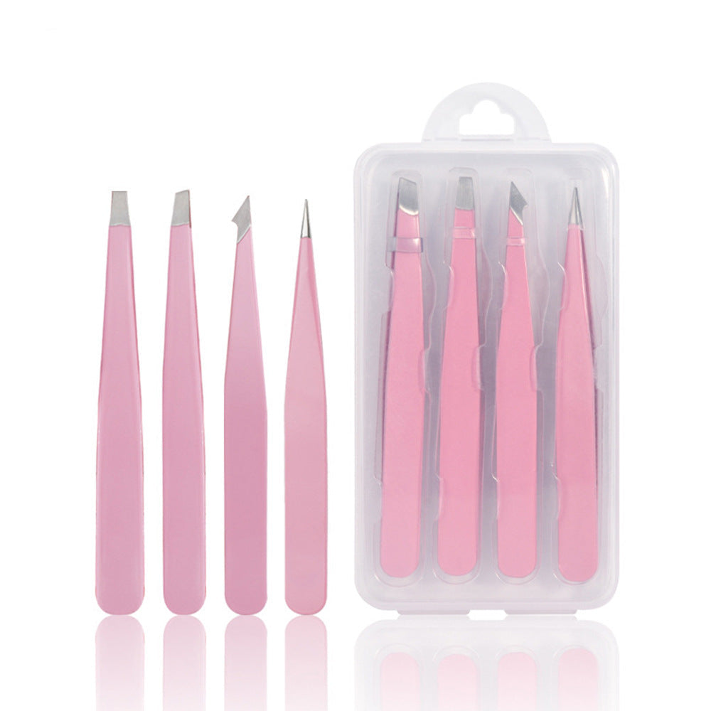 Premium Stainless Steel Tweezer Set – Precision Beauty Tool for Eyebrow Grooming & Facial Care