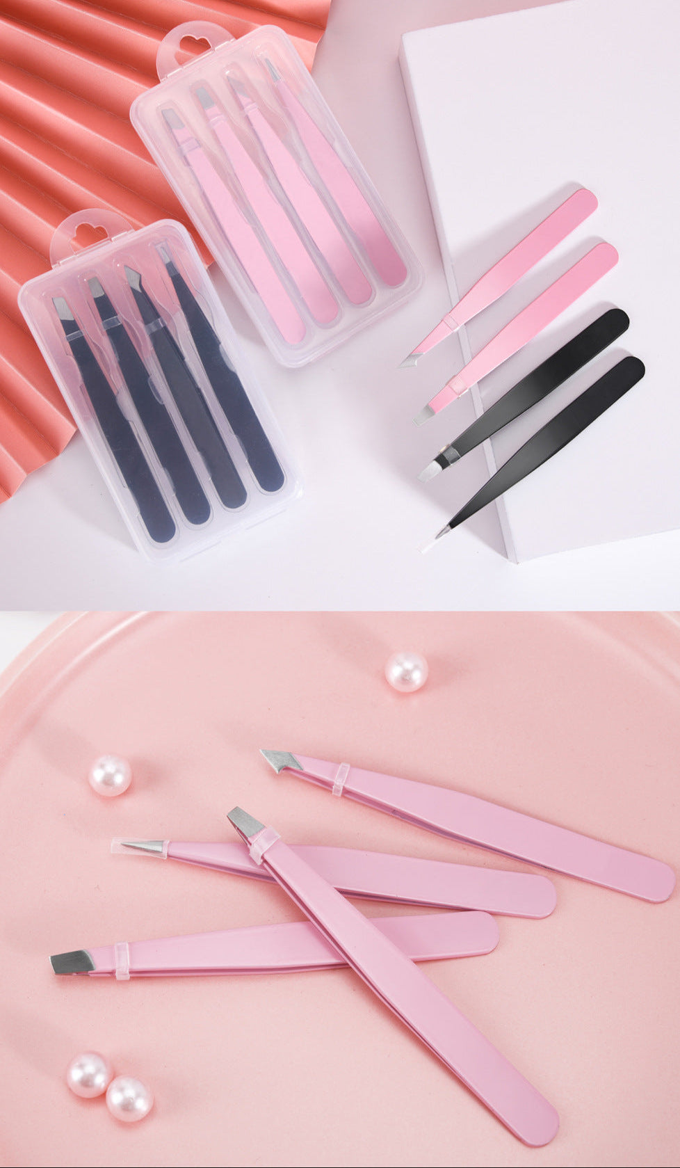 Premium Stainless Steel Tweezer Set – Precision Beauty Tool for Eyebrow Grooming & Facial Care