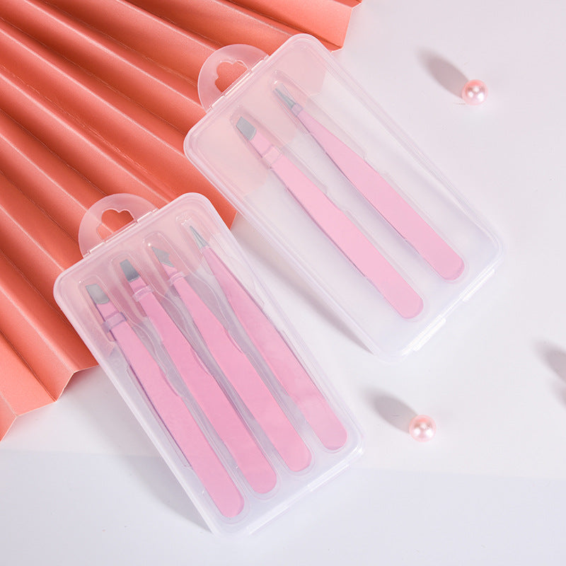 Premium Stainless Steel Tweezer Set – Precision Beauty Tool for Eyebrow Grooming & Facial Care