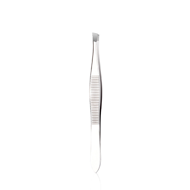 Precision Stainless Steel Tweezers – Flat & Slant Tip for Perfect Eyebrow Shaping