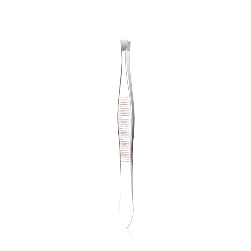 Precision Stainless Steel Tweezers – Flat & Slant Tip for Perfect Eyebrow Shaping