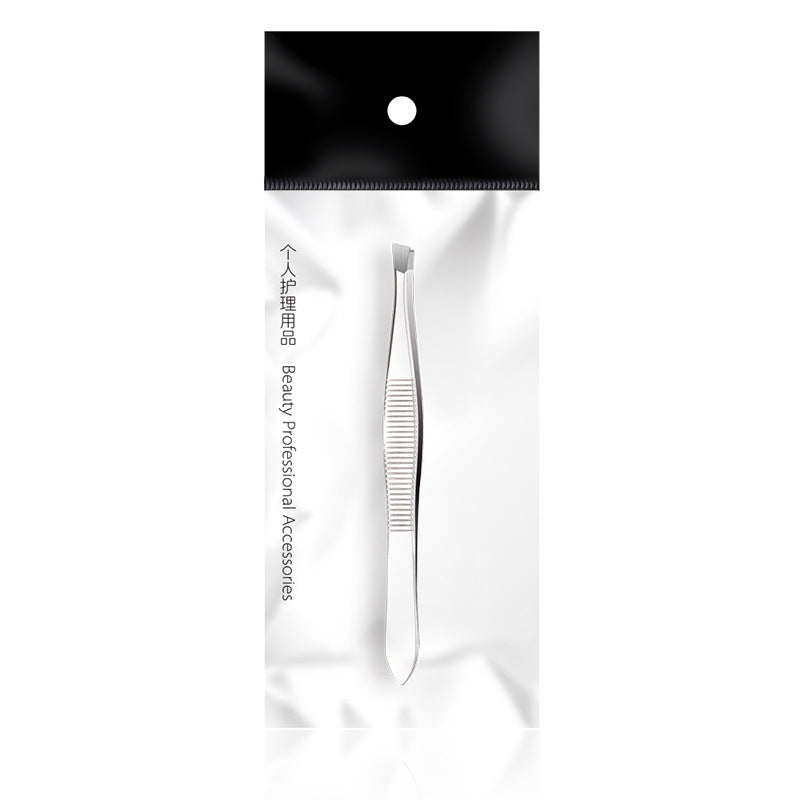 Precision Stainless Steel Tweezers – Flat & Slant Tip for Perfect Eyebrow Shaping