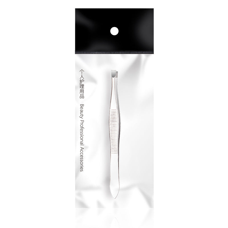 Precision Stainless Steel Tweezers – Flat & Slant Tip for Perfect Eyebrow Shaping