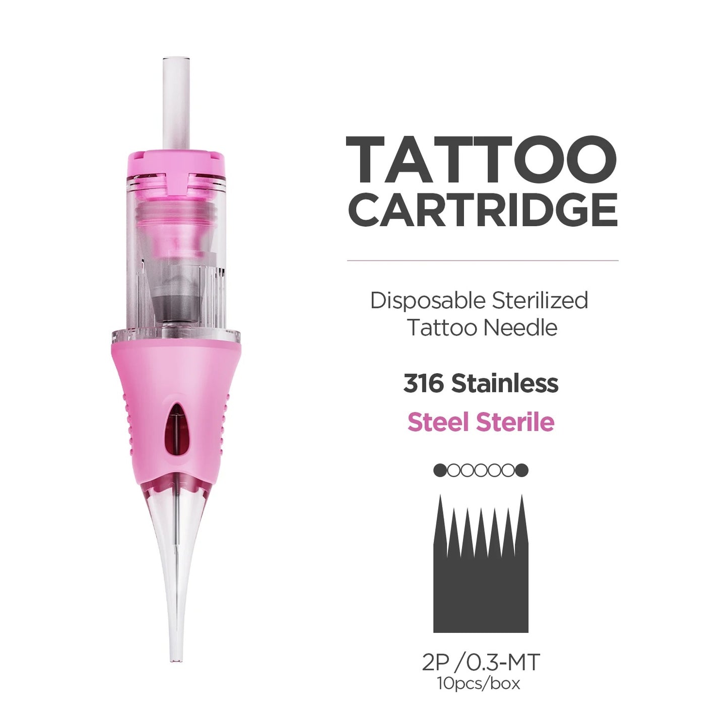 V6 Universal Needle Cartridge β Integrated Pink Silicone Design - 10PCS/BOX