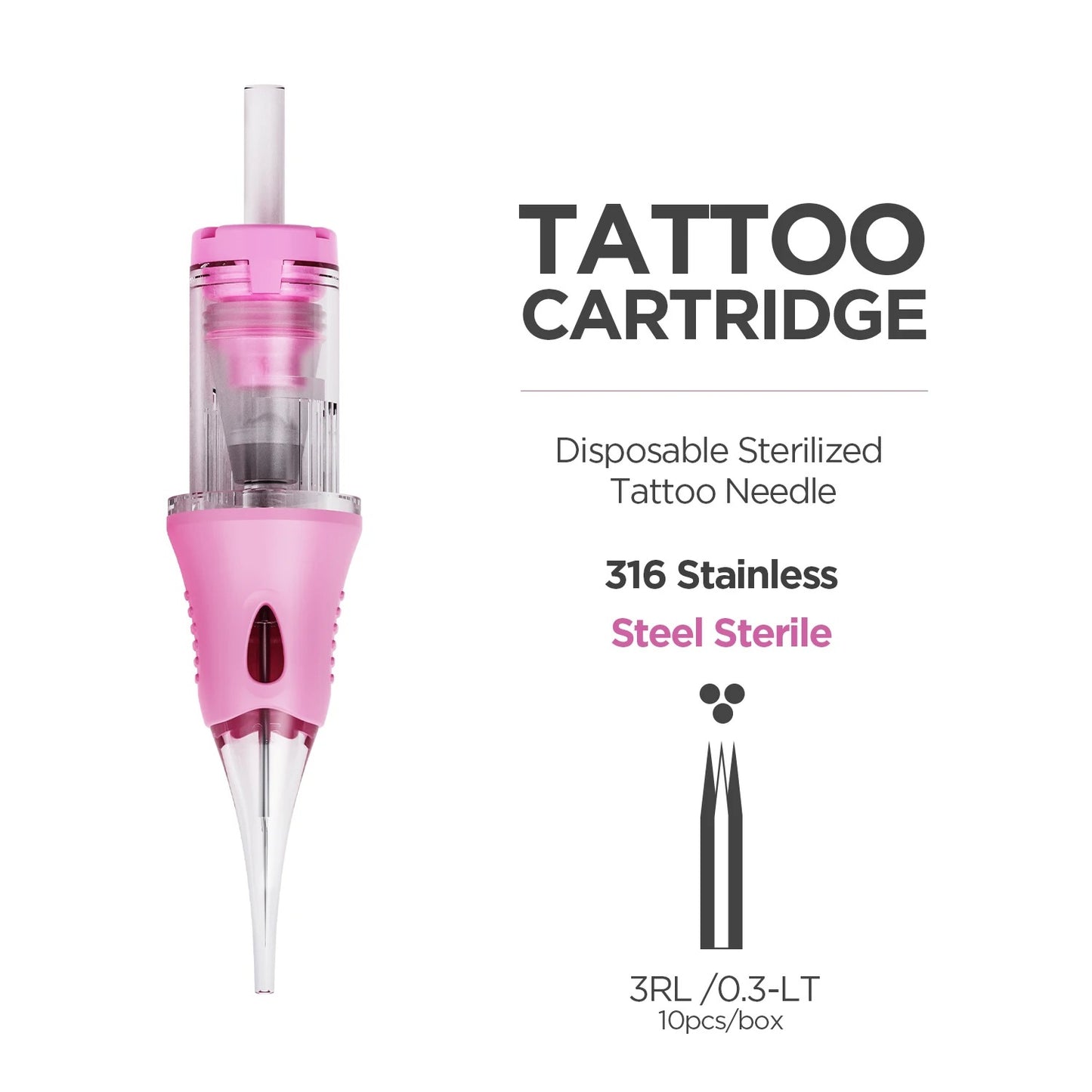 V6 Universal Needle Cartridge β Integrated Pink Silicone Design - 10PCS/BOX