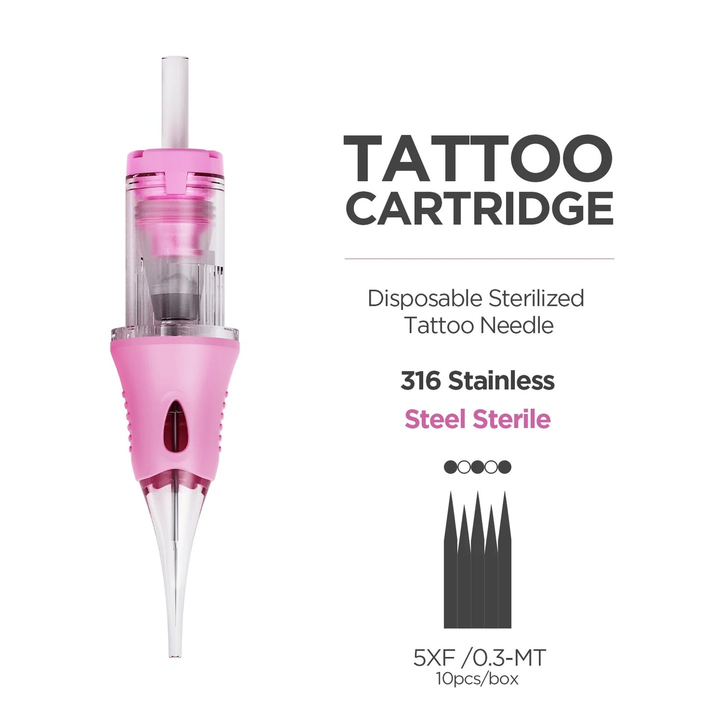 V6 Universal Needle Cartridge β Integrated Pink Silicone Design - 10PCS/BOX