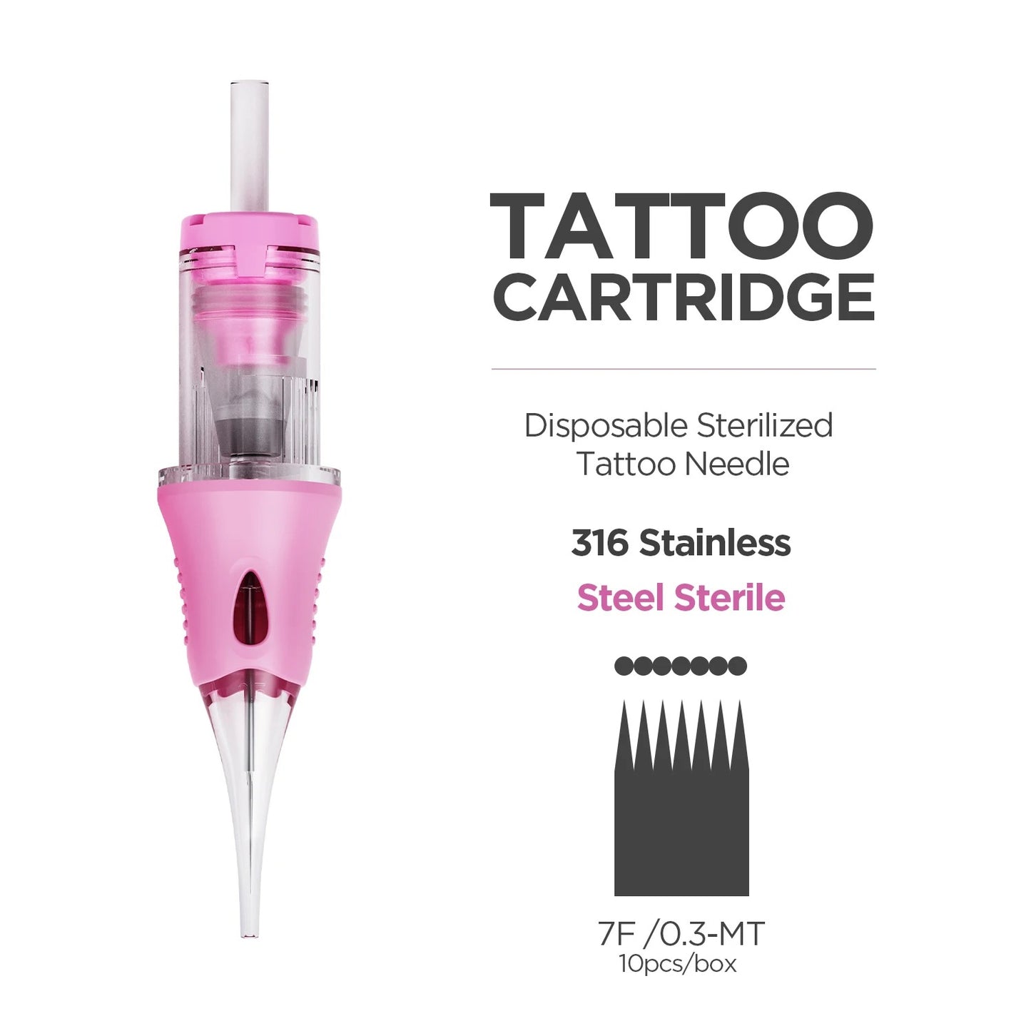 V6 Universal Needle Cartridge β Integrated Pink Silicone Design - 10PCS/BOX