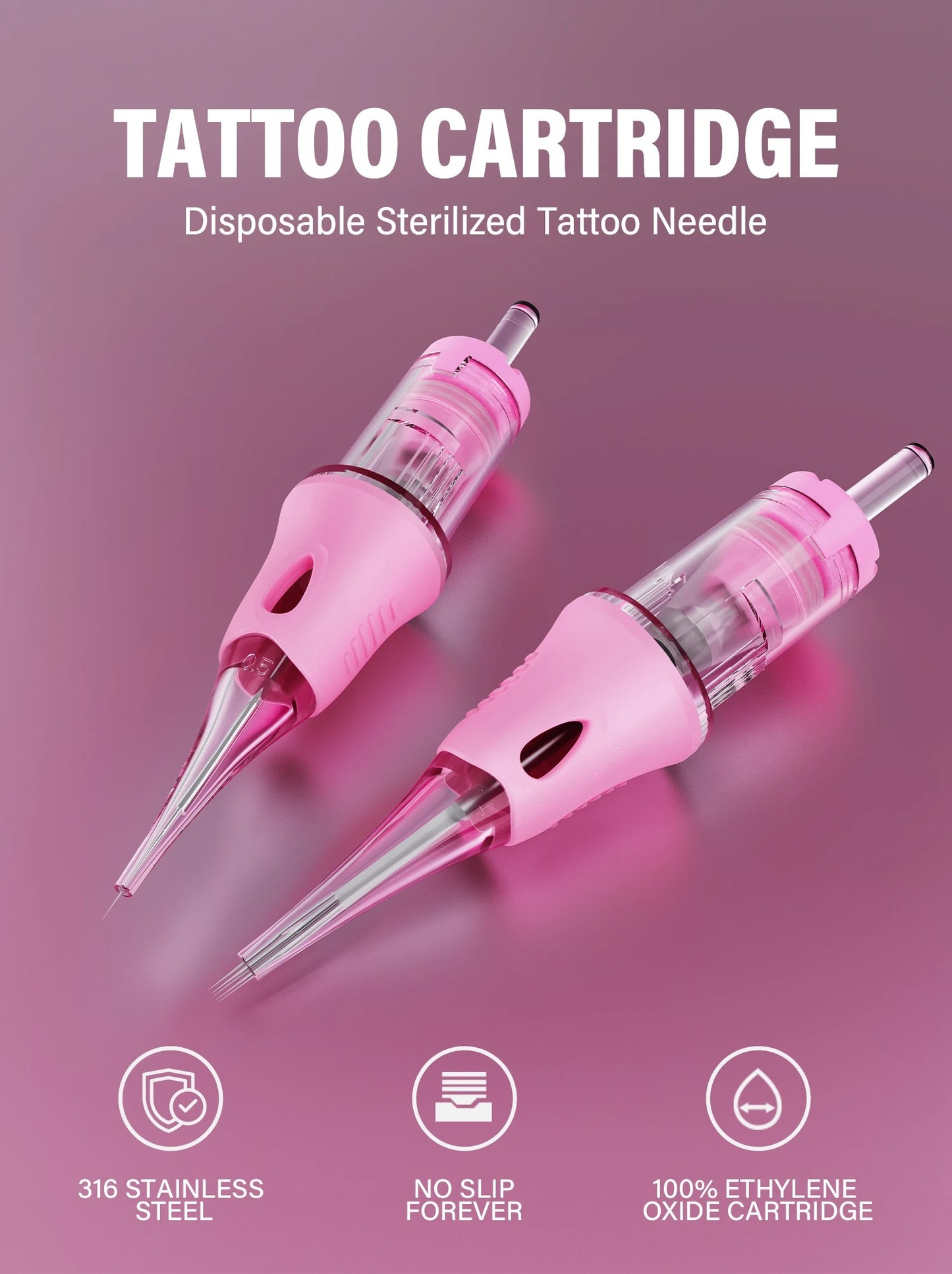V6 Universal Needle Cartridge β Integrated Pink Silicone Design - 10PCS/BOX