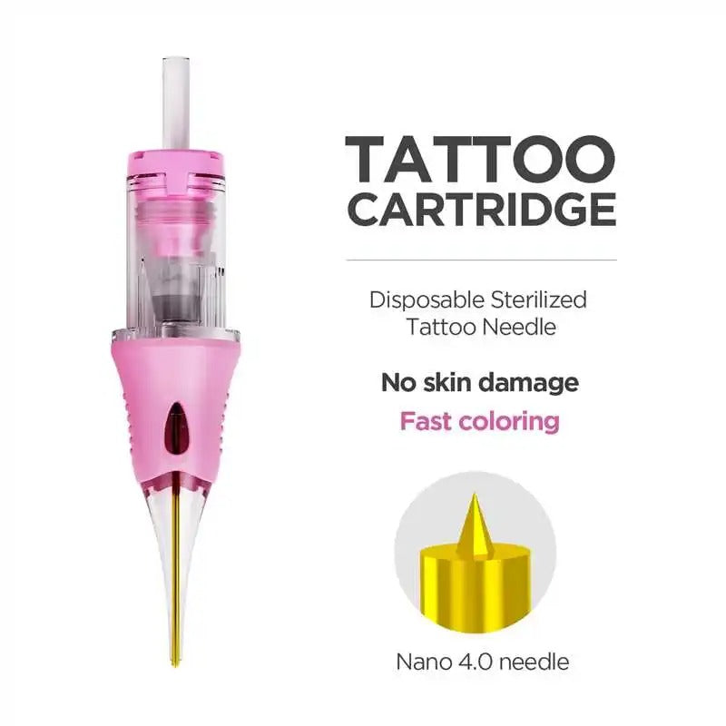 V6 Universal Needle Cartridge - Pink Silicone 4.0 Nano Diamond-Shaped - 10PCS/BOX