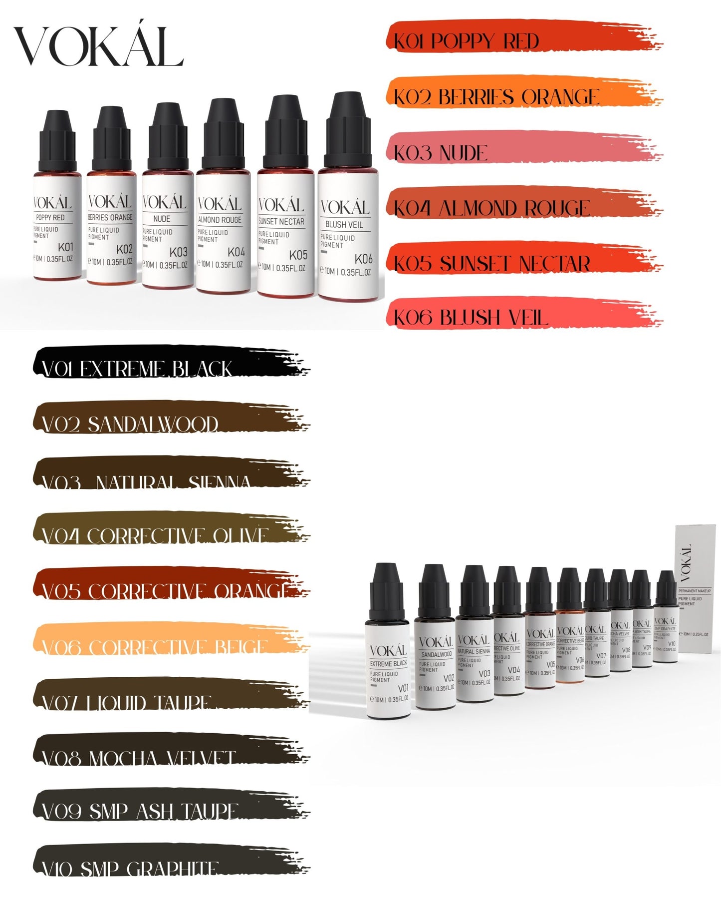 VOKAL™ Professional Water-Based Pigments – 10ml Collection