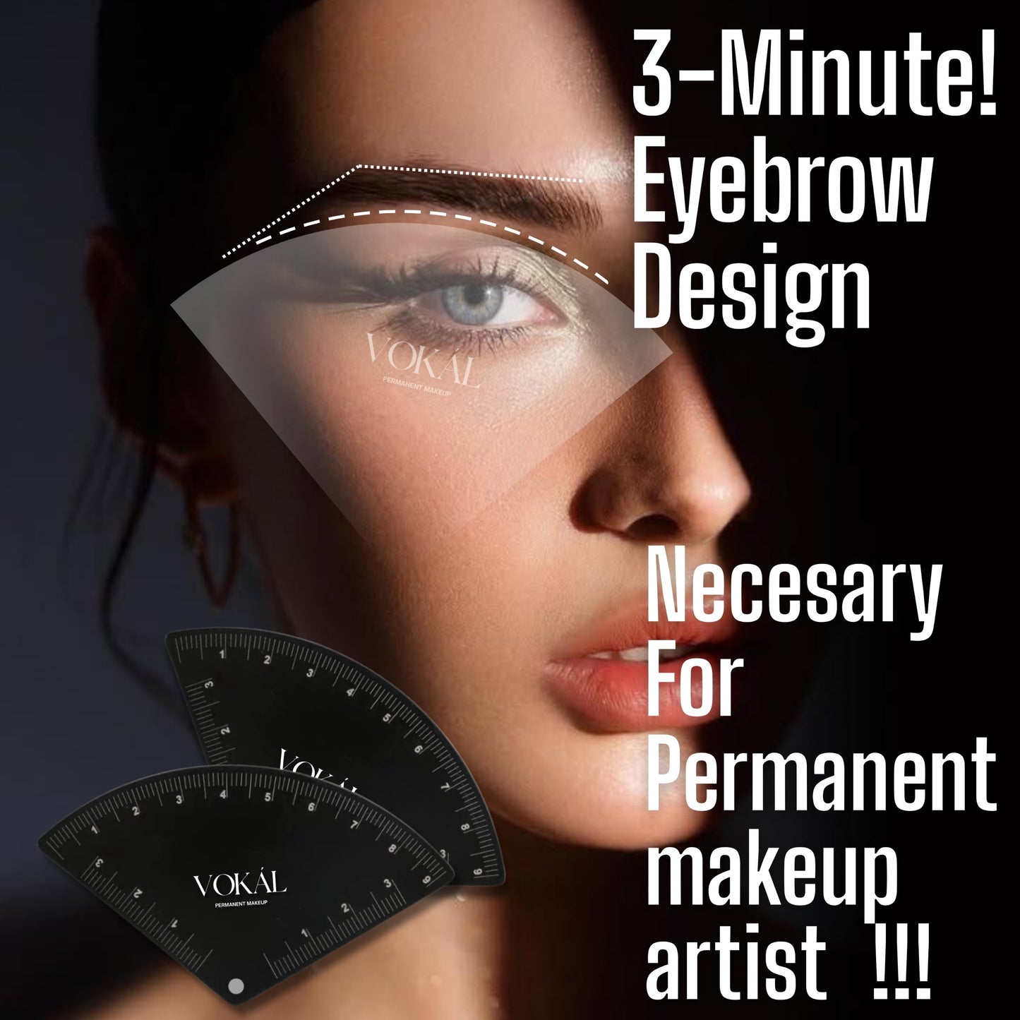 1-Minute Brow Mapping Tool – Stainless Steel Brow Shaping Ruler Kit for PMU Artists