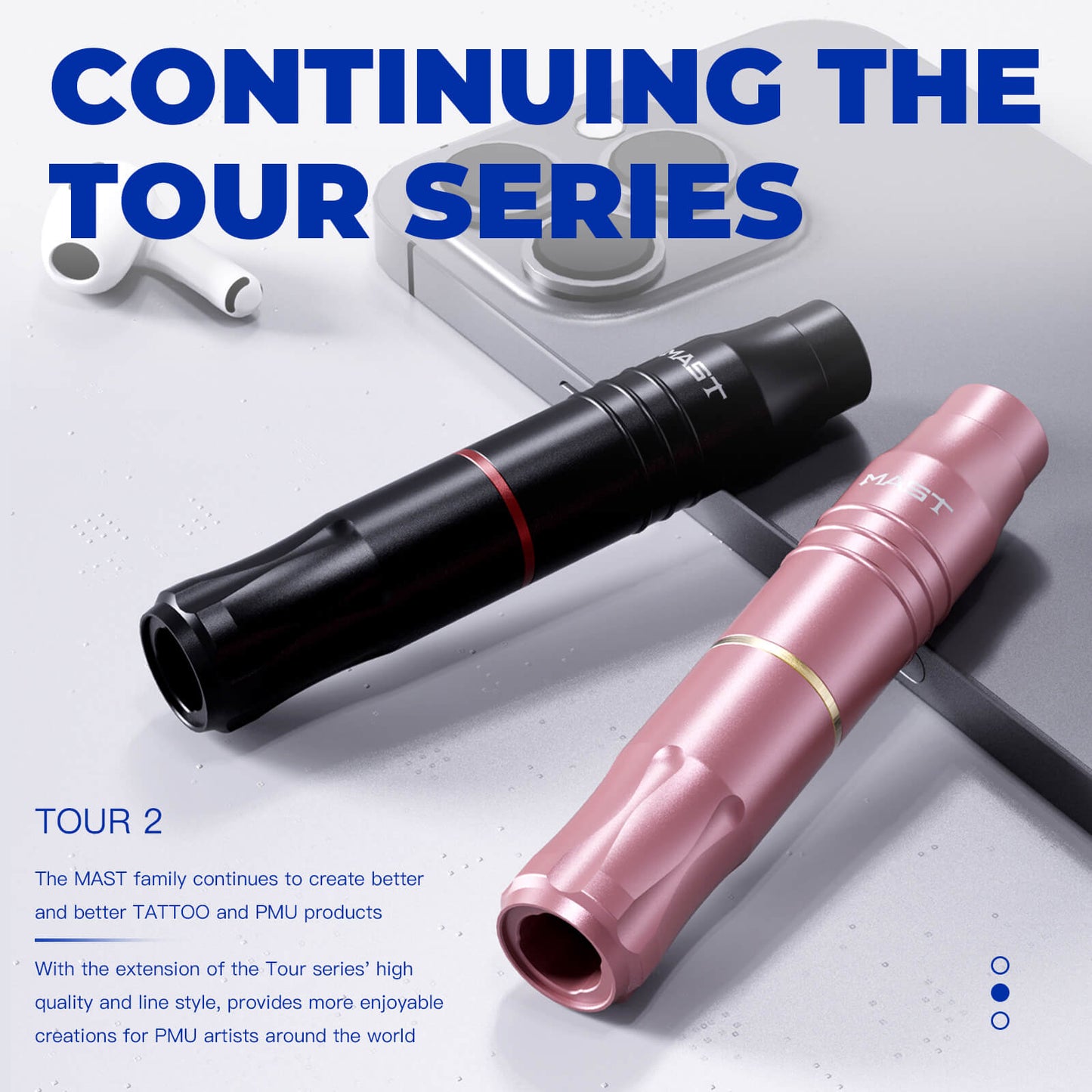 Máquina de pluma de tatuaje PMU inalámbrica Mast Tour 2 con carrera de 2,8 mm