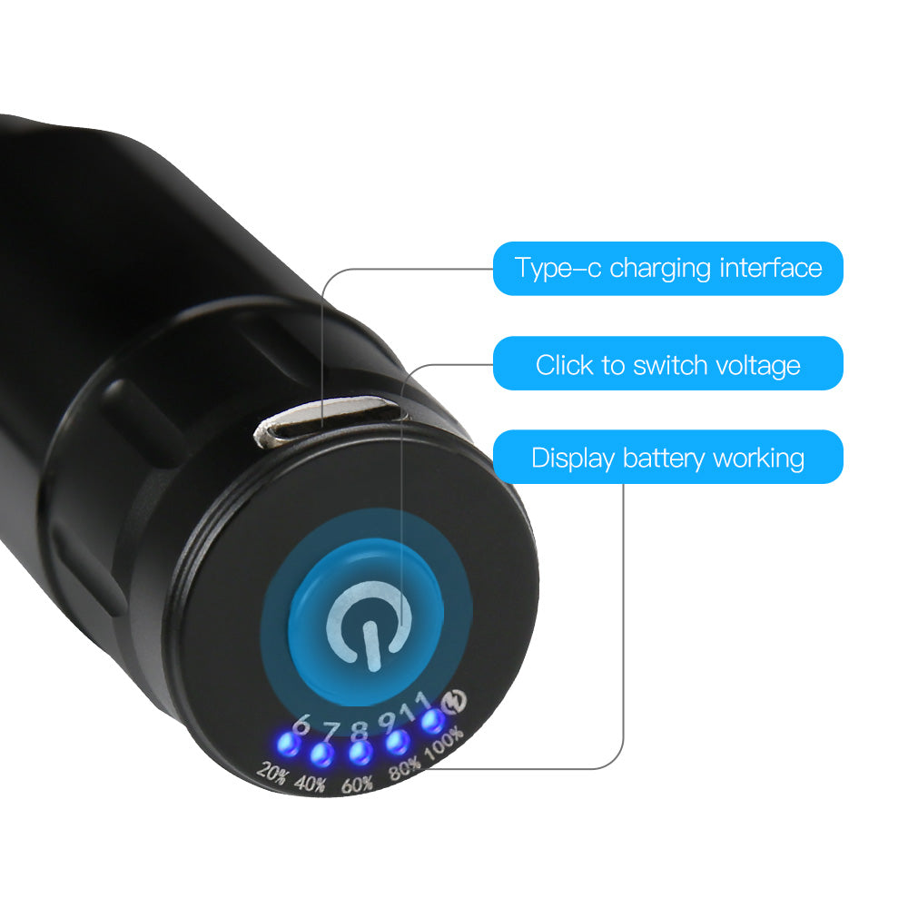 Mast Wireless PMU Tattoo Batterie-Netzteil mit RCA-Anschluss