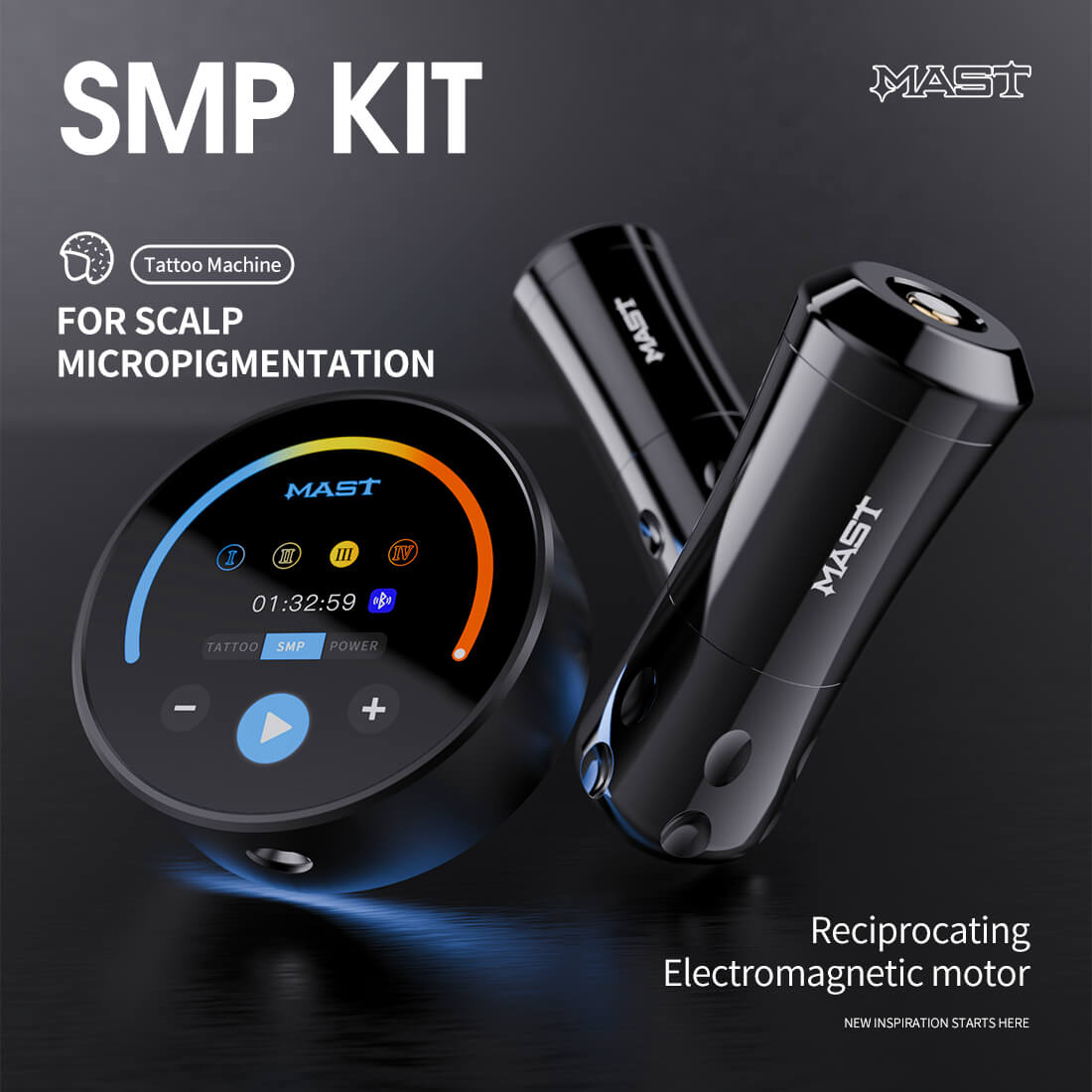 Mast Digital Tattoo Machine Professional Bundle Scalp Micro Pigmentation Device SMP - Free Shipping