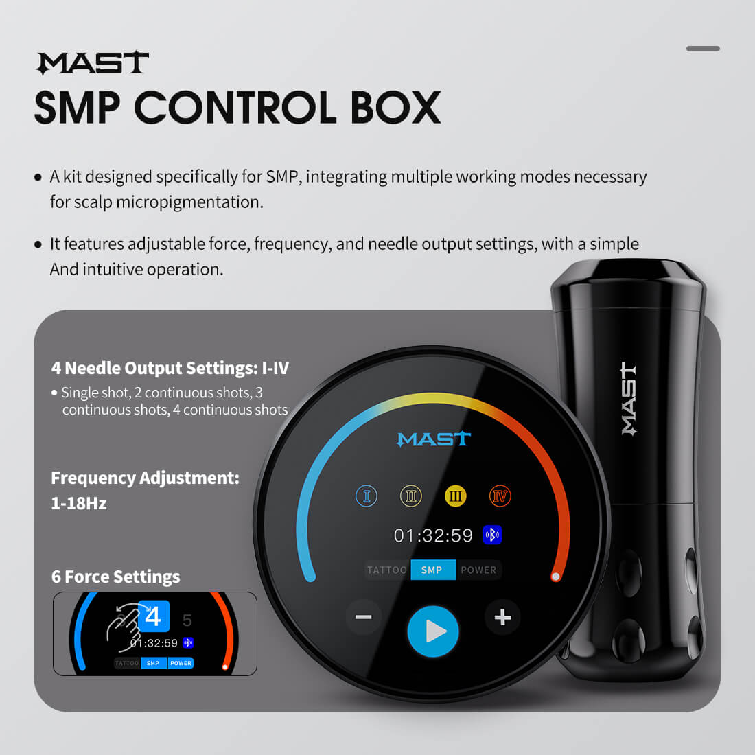Mast Digital Tattoo Machine Professional Bundle Scalp Micro Pigmentation Device SMP - Free Shipping
