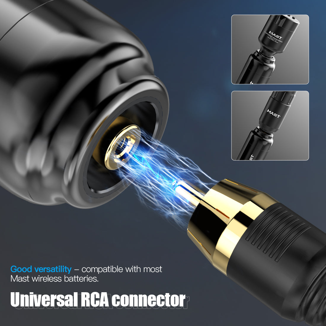 Máquina de tatuaje con sensor de mástil PMU y conexión RCA, 4 mm de recorrido, WQ827