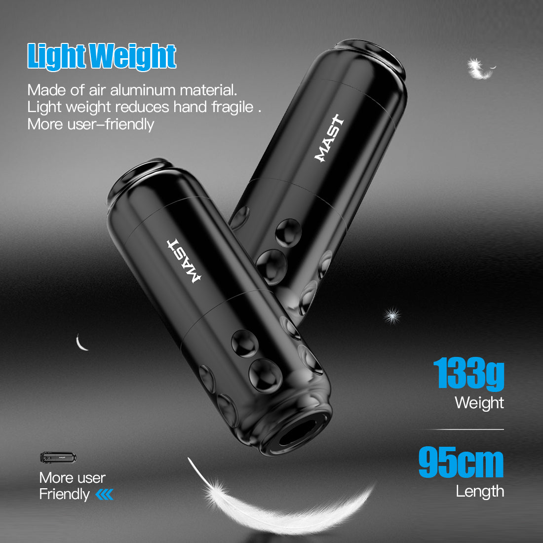 Máquina de tatuaje con sensor de mástil PMU y conexión RCA, 4 mm de recorrido, WQ827