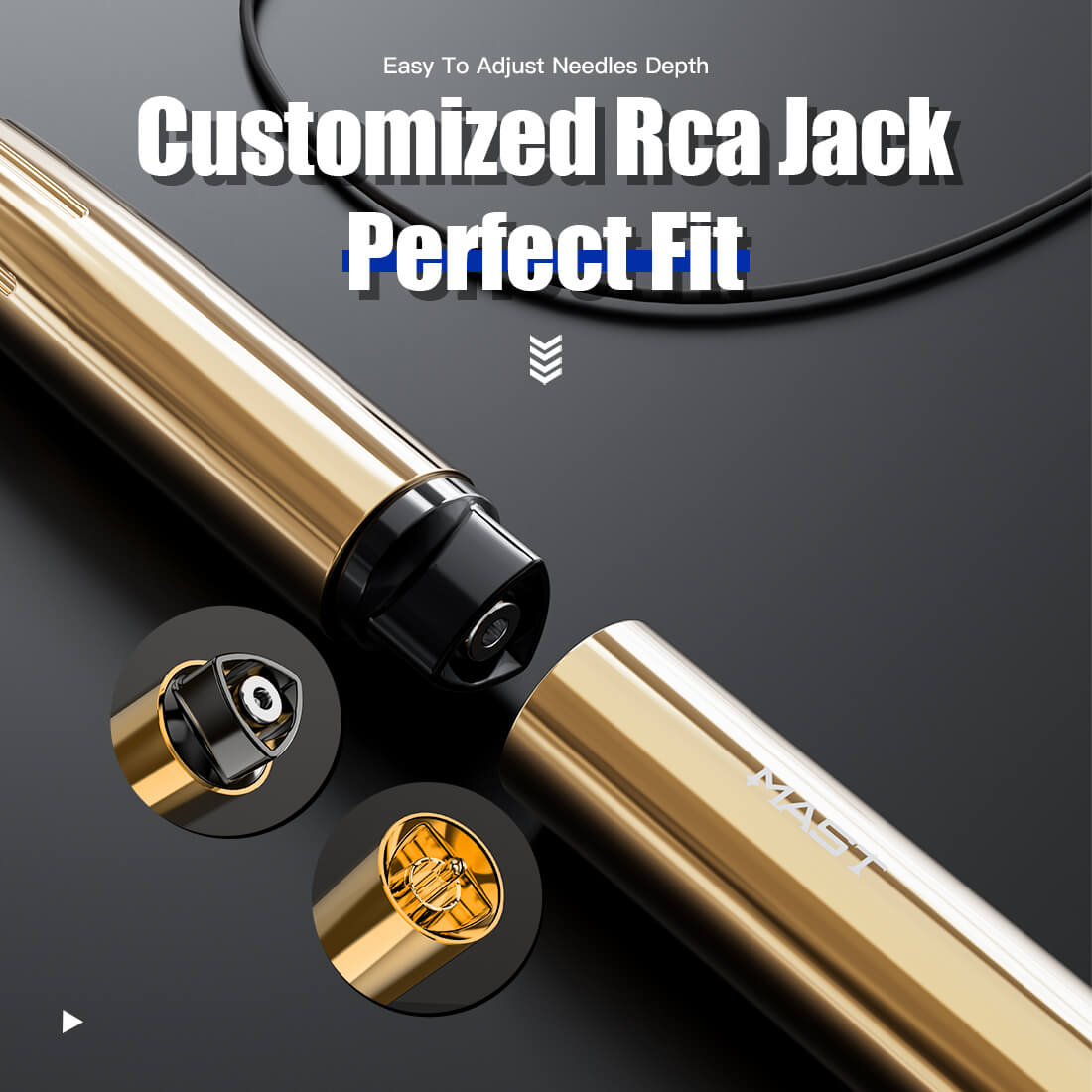 Mast Tour Y22 (Golden) Wireless PMU Pen Machine 3.0MM Stroke - Free Shipping